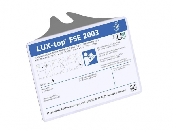 LUX-top® FSE 2003 Schild - D / GB