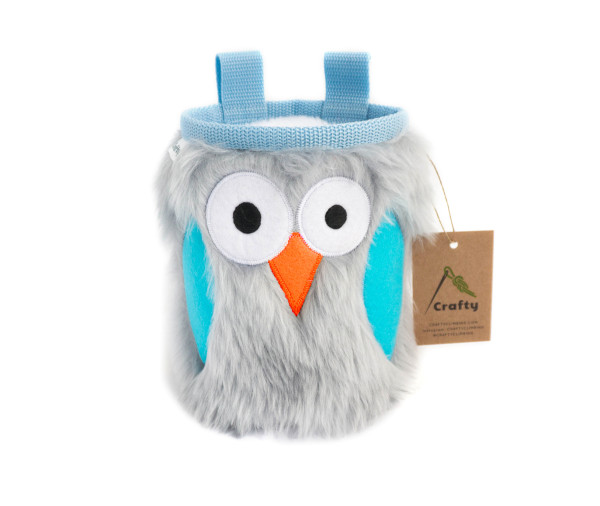 Crafty Forget-me-not Furry Owl Chalk Bag