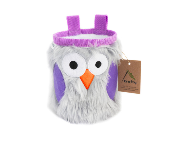 Crafty Lavender Furry Owl Chalk Bag